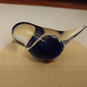 Hand Blown Glass Plump Blue Bird