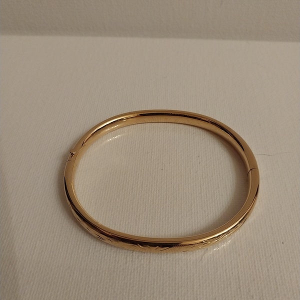 Monet Bangle Bracelet With Engraved Design