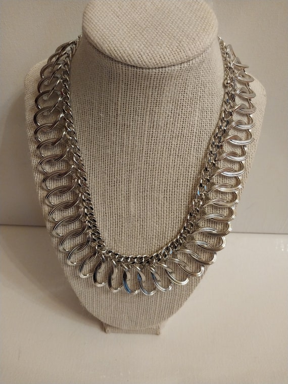 Silver Tone Statement Necklace