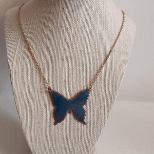 Enameled Copper Butterfly Necklace