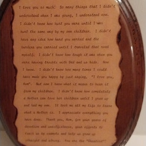 Placa Carta a mamá