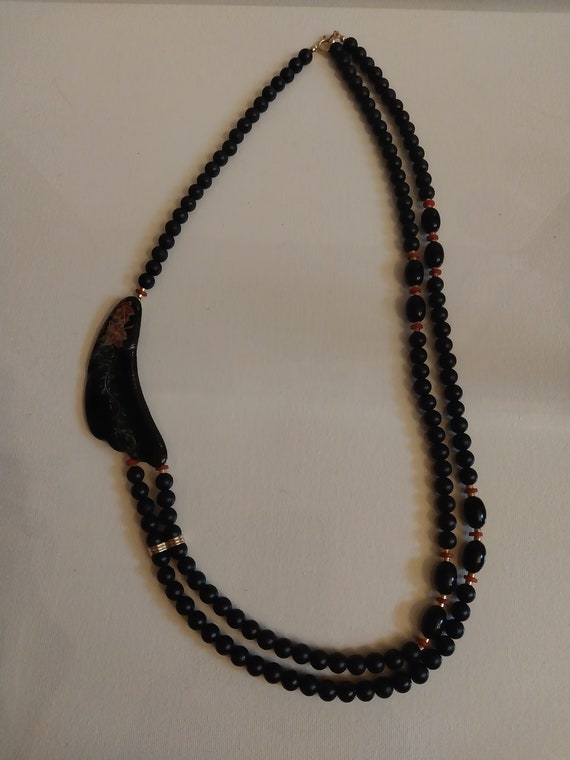 Large Beaded Asian Inspired Necklace