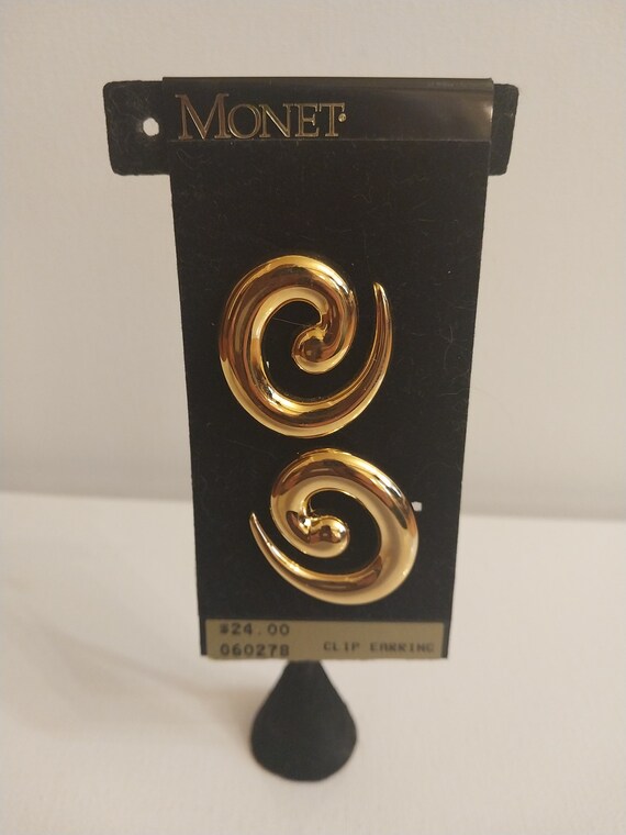 Monet Gold Tone Swirl Clip-Ons