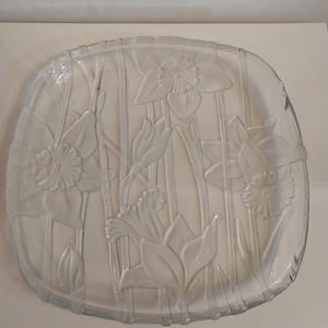 Mikasa Vintage Square Lilly Frosted Platter