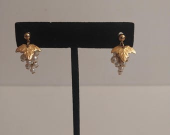 Boucles d'oreilles en fausses perles grappe de raisin