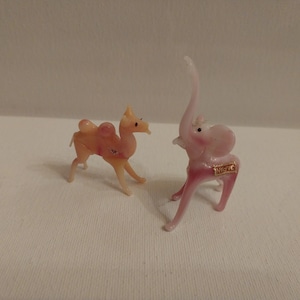 Pair Of Glass African Animals