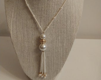 Collier De Perles Vintage Signé NAPIER - Blanc Et Or, état Impeccable, Bijou Fantaisie Femme