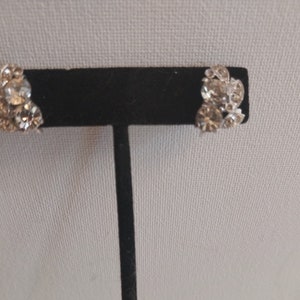 Vintage Rhinestone Leaf Clip-On Earrings