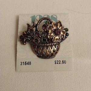 1928 Brand Floral Basket Brooch
