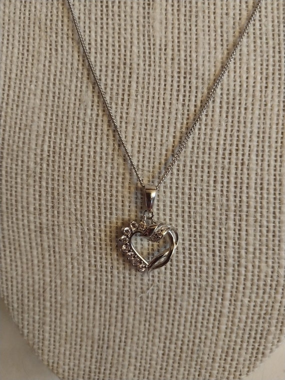 Sterling Silver Open Heart Necklace