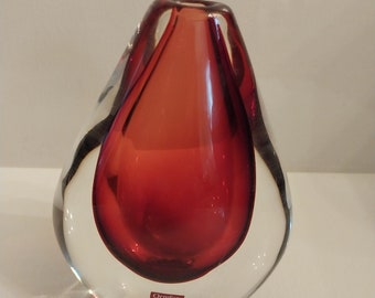 Red Orrefors Vase