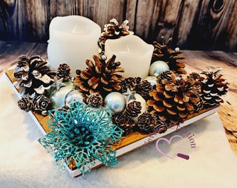 Centre de table Noël - Jour de l'an / décoration de table ou autre avec bougie Led