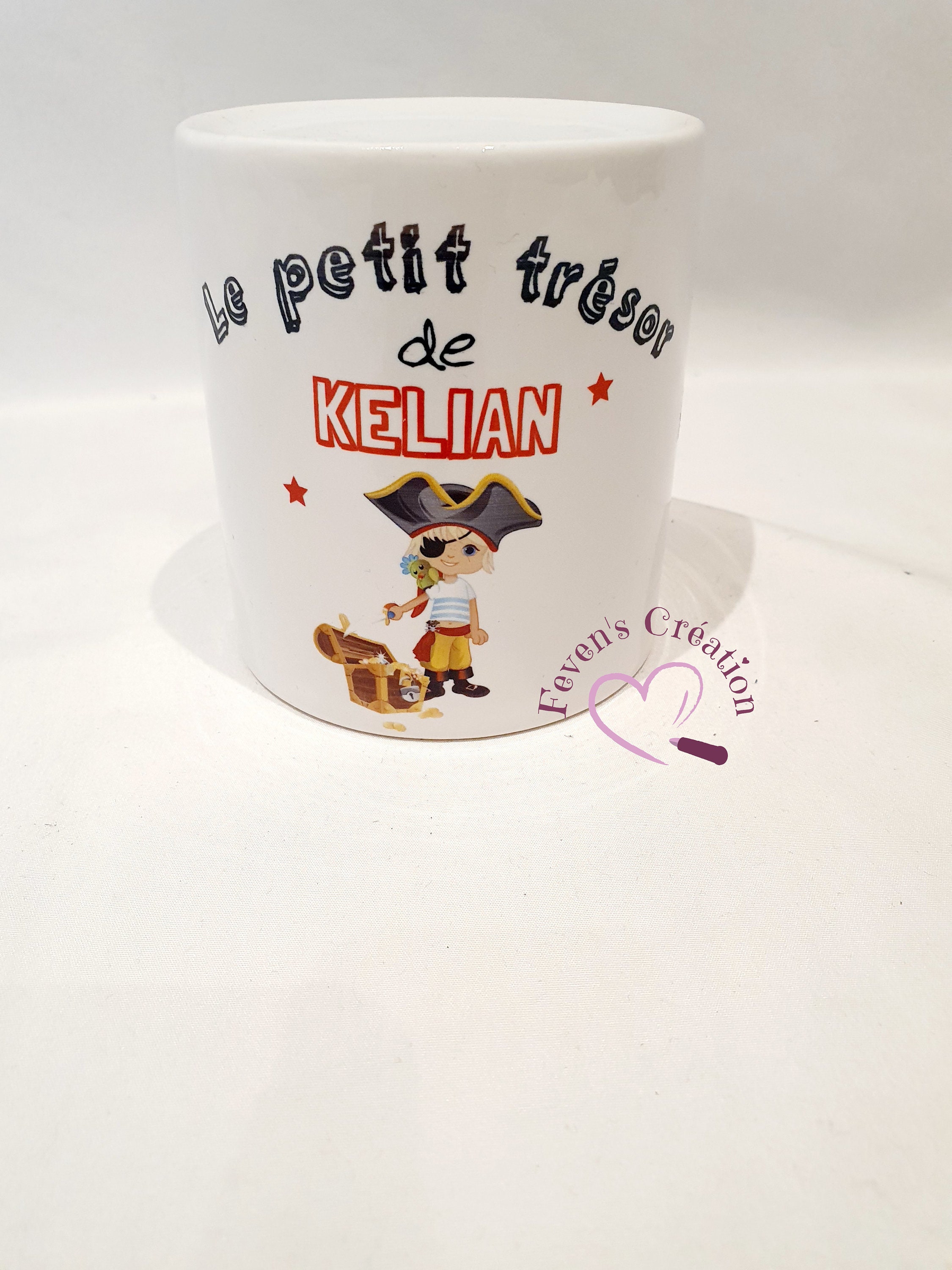 Tirelire Le Petit Trésor + Prénom - Thème Pirate