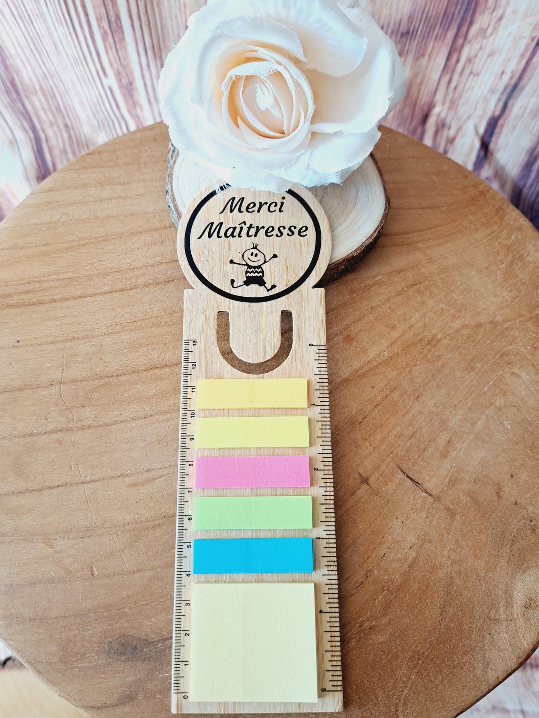 Wooden Bookmark With thank You Teacher Post Teacher Gift End of School ...