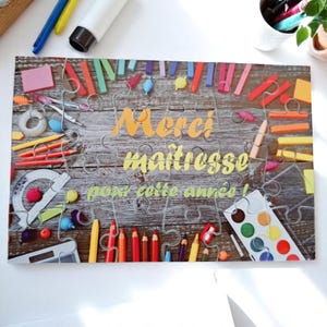 Puzzle Merci Maîtresse - Cadeau Maîtresse - Cadeau fin d'année scolaire