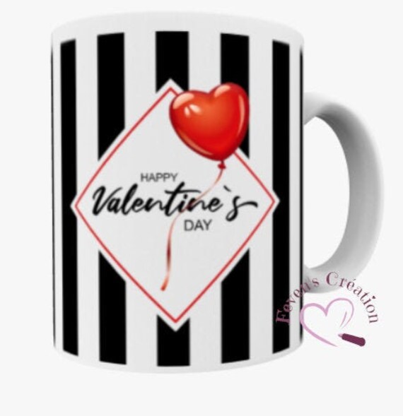 Mug Blanc - Mug Amour Happy Valentine's Day Personnalisable