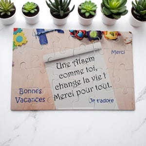 Puzzle Merci Atsem - Cadeau Maîtresse - Cadeau fin d'année scolaire