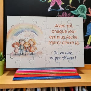 Puzzle Merci Atsem - Cadeau Maîtresse - Cadeau fin d'année scolaire