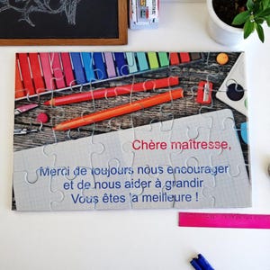 Puzzle Merci Maîtresse - Cadeau Maîtresse - Cadeau fin d'année scolaire