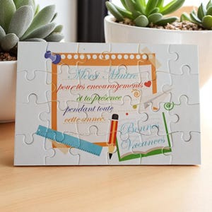 Puzzle Merci Maîtresse - Cadeau Maîtresse - Cadeau fin d'année scolaire