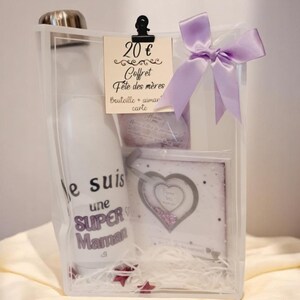 Coffret Maman : Bouteille, carte et aimant