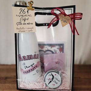 Coffret Maman : Mug, bouteille isotherme, carte et aimant