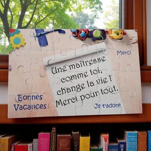 Puzzle Merci Maîtresse - Cadeau Maîtresse - Cadeau fin d'année scolaire