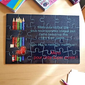Puzzle Merci Maîtresse - Cadeau Maîtresse - Cadeau fin d'année scolaire
