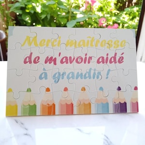 Puzzle Merci Maîtresse - Cadeau Maîtresse - Cadeau fin d'année scolaire