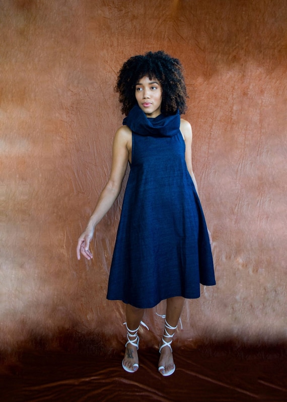 a line denim dress