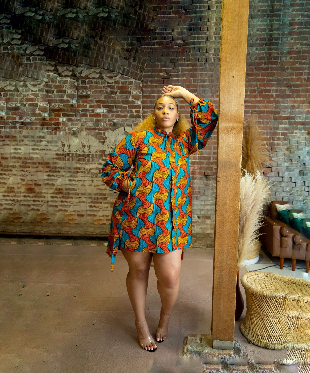 Plus Size Sabirah African Print Dress 