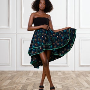 Wear in 4 Ways Peacock African Print Top African Print Skirt Women African Fashion African Outfits For Women Ankara Top Ankara Skirt image 4