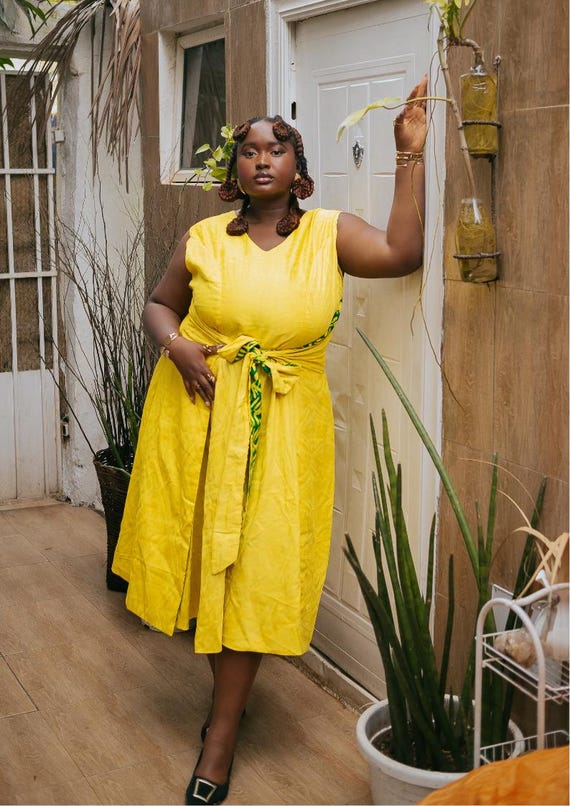 Palm Yellow Reversible Dress - Etsy