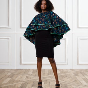 Wear in 4 Ways Peacock African Print Top African Print Skirt Women African Fashion African Outfits For Women Ankara Top Ankara Skirt image 3