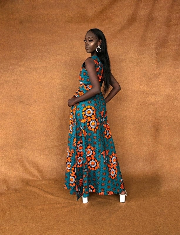 Camellia African Print Dress. Maxi Dress. Wax Print. African Print ...