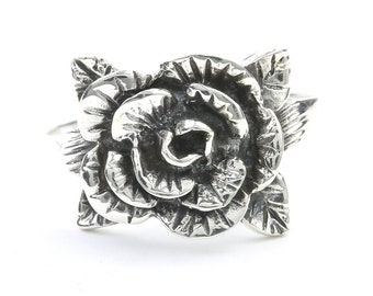 Rose Ring, Sterling Silver Flower Ring, 925, Boho, Gypsy, Festival Jewelry, Hippie Jewelry, Nature