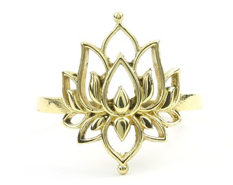 Brass Lotus Ring, Mandala Ring, Meditation, Yoga Jewelry, Tribal, Ethnic Ring, Gypsy, Hippie Jewelry, Festival Jewelry, Boho