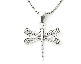 Dragonfly Sterling Silver Necklace, Nature Jewely, Hippie, Spiritual, Boho, Gypsy, Festival Jewelry