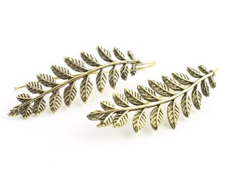 Fern Earrings, Brass Leaves Earrings, Plant Earrings, Tribal Earrings, Festival Jewelry, Gypsy Earrings, Ethnic, Yoga