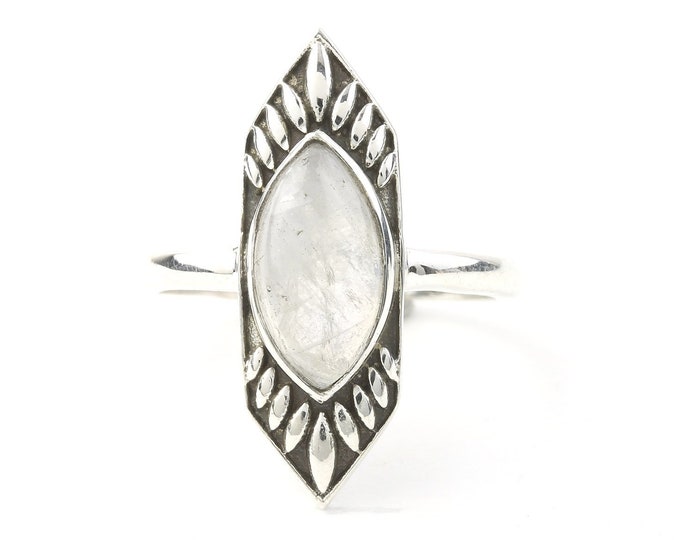 Featured listing image: Moonstone Ring, Tepah Sterling Silver Moonstone Ring, Stone Jewelry, Gemstone, Crystals, Boho, Gypsy, Hippie Jewelry,