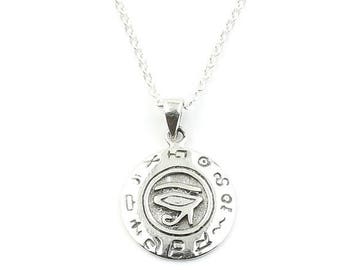 Sterling Silver Eye Of Ra Necklace, Eye Of Horus, Egpytian Jewelry, Spiritual, Boho, Gypsy, Festival, Hippie