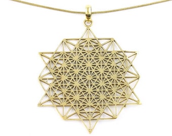 Sacred Geometry Necklace, Brass necklace, Festival Jewelry, Spiritual Jewelry, Yoga, Meditation, Hippie Jewelry