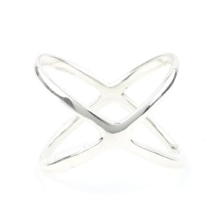 Sterling Silver X Ring, Criss Cross, Geometric Ring, Minimalist Ring, Modern Jewelry, Boho, Bohemian, Gypsy, Festival Jewelry
