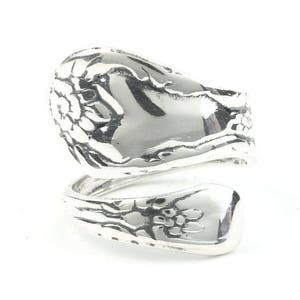 Sterling Silver Spoon Ring, Vintage Spoon Ring, Wrapped Spoon Ring, Antique Spoon Ring