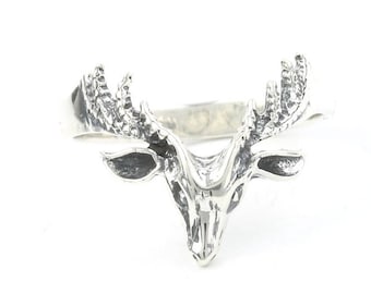 Sterling Silver Deer Ring, Antler Ring, Deer Horns, Bones, Boho, Bohemian,  Festival, Hippie, Gypsy, Animal,