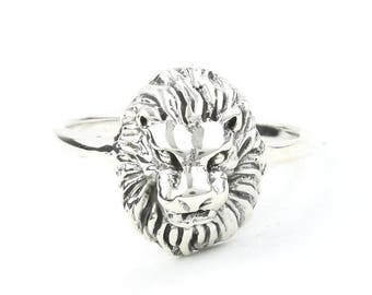 Sterling Silver Lion Ring, Lion Head Ring, Boho, Bohemian, Gypsy, Festival Jewelry