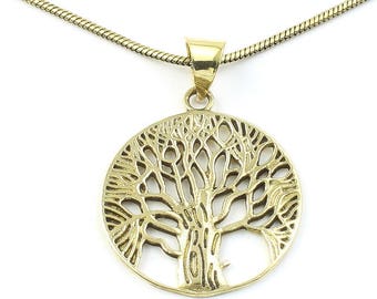 Tree of Life Necklace, Brass Tree Pendant, Festival Jewelry, Boho, Bohemian, Gypsy, Celtic, Hippie, Family Tree, Yoga Jewelry, Spiritual