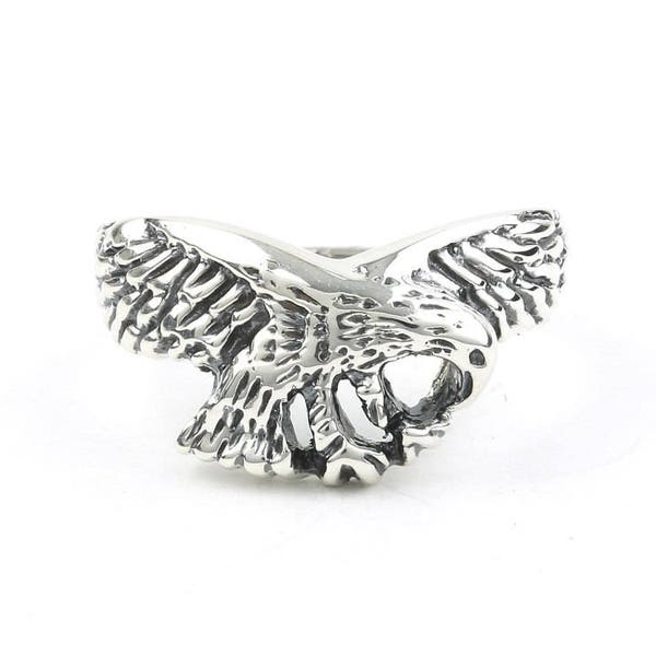 Sterling Silver Eagle Ring, Bird, Biker Jewelry, Motorcycle Jewelry, Boho, Bohemian, Gypsy, Festival Jewelry, Animal Jewelry