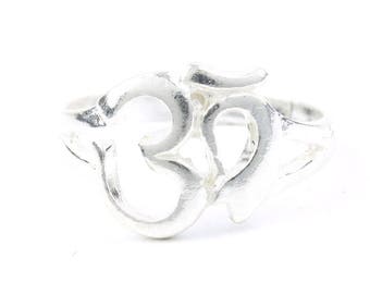 Sterling Silver Om Ring, Ethnic Ring, Yoga Ring, Meditation, Om Creation Ring