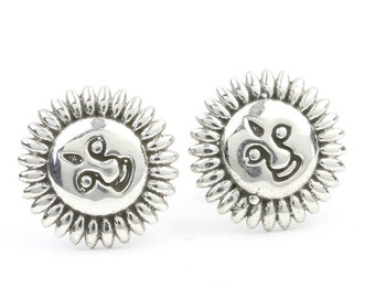 Sterling Silver Sun Stud Earrings, Face Posts, Cosmic Stud Earrings, Boho, Gypsy, Festival Jewelry